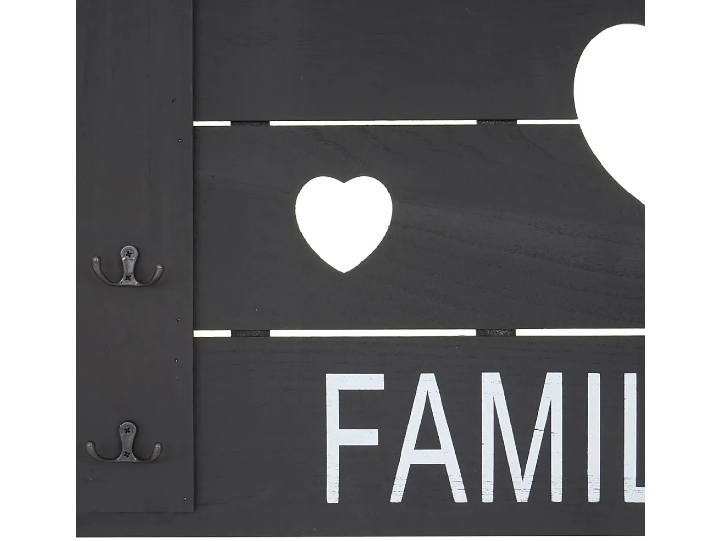 Perchero de pared MCW-C89 Family, estilo shabby chic, gris oscuro, desgastado