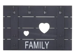 Perchero de pared MCW-C89 Family, estilo shabby chic, gris oscuro, desgastado