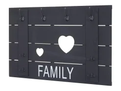 Perchero de pared MCW-C89 Family, estilo shabby chic, gris oscuro, desgastado