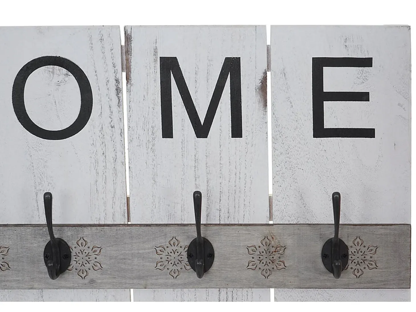 Perchero de pared MCW-C89 Home Shabby-Look, blanco, desgastado