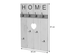 Perchero de pared MCW-C89 Home Shabby-Look, blanco, desgastado