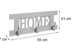 Perchero de pared MCW-C60 Shabby (2 piezas), gris-azul