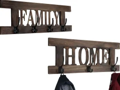 Perchero de pared MCW-C60 Shabby (2 piezas), marrón, shabby