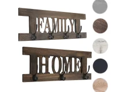 Perchero de pared MCW-C60 Shabby (2 piezas), marrón, shabby