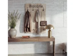 Perchero de pared MCW-C89 Welcome Shabby, marrón natural