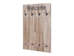 Perchero de pared MCW-C89 Welcome Shabby, marrón natural