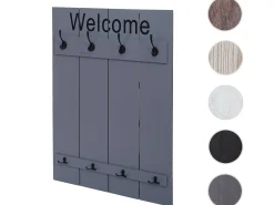 Perchero de pared MCW-C89 Welcome Shabby, gris-azul