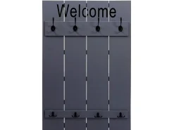 Perchero de pared MCW-C89 Welcome Shabby, gris-azul