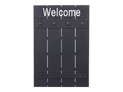 Perchero de pared MCW-C89 Welcome Shabby, gris oscuro, desgastado