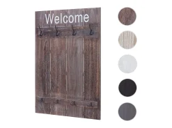 Perchero de pared MCW-C89 Welcome Shabby, marrón, desgastado