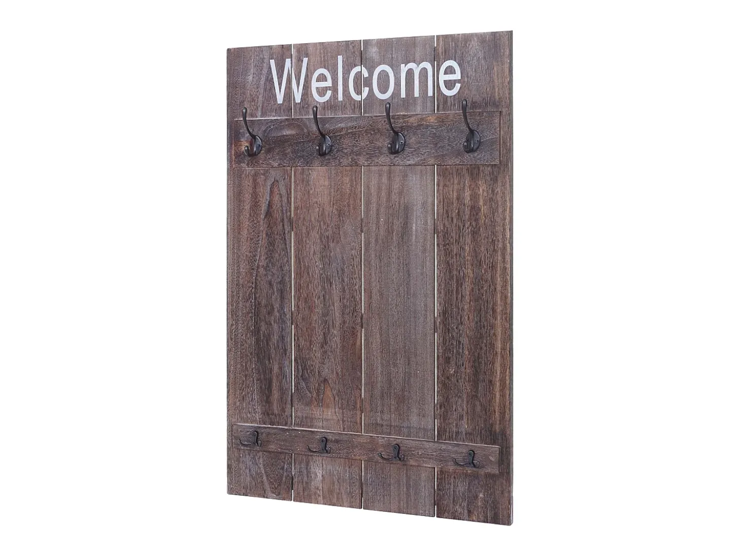 Perchero de pared MCW-C89 Welcome Shabby, marrón, desgastado