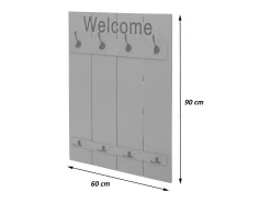 Perchero de pared MCW-C89 Welcome Shabby, blanco, desgastado