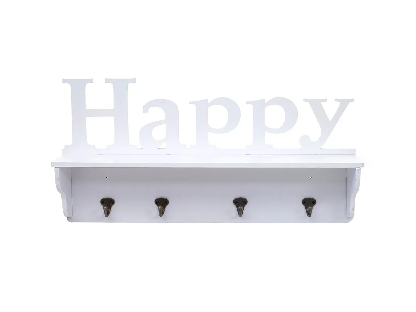 Perchero de pared MCW-D41 Happy 4 ganchos, blanco