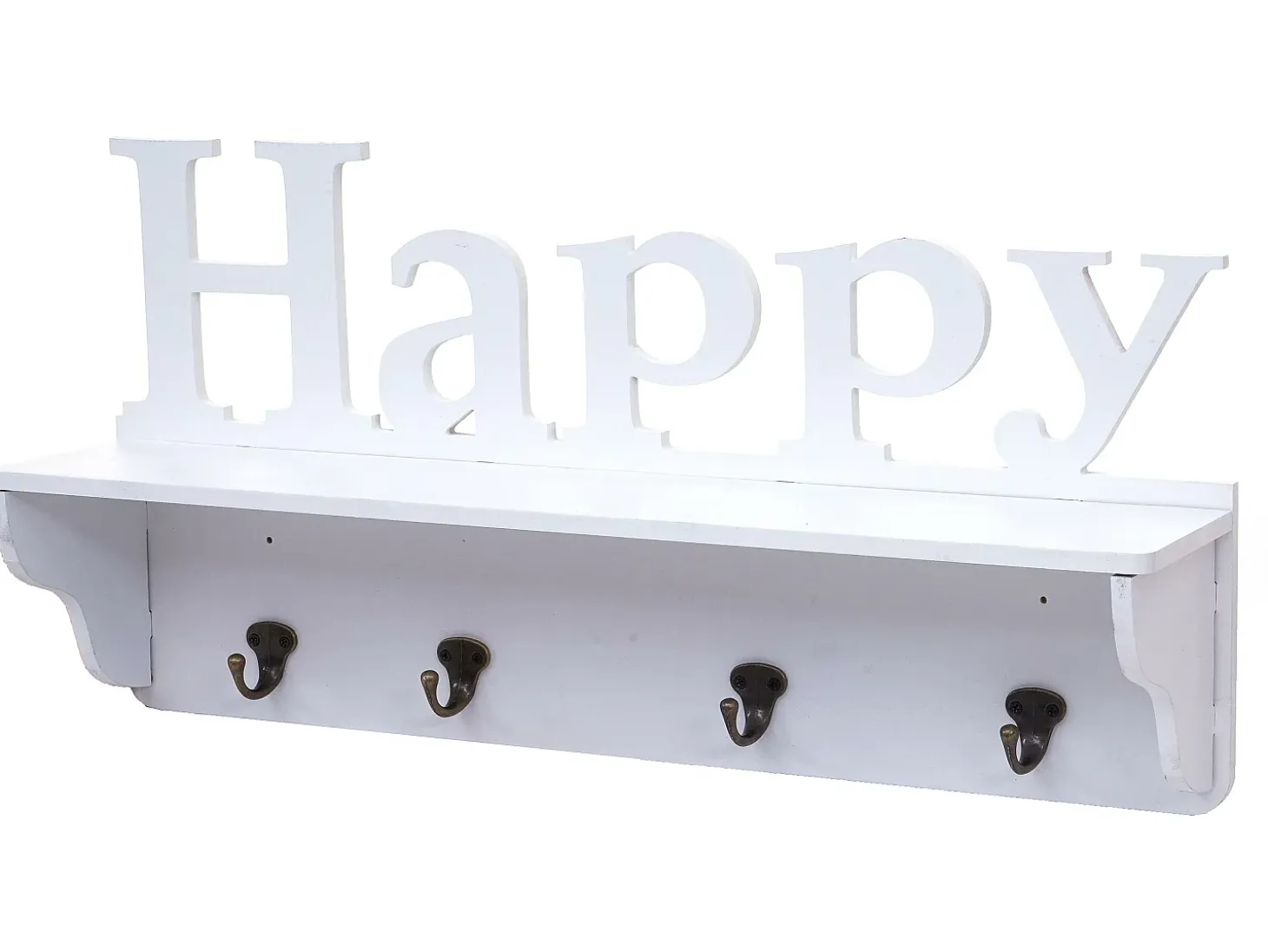 Perchero de pared MCW-D41 Happy 4 ganchos, blanco