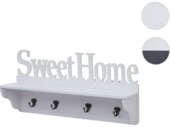 Perchero de pared MCW-D41 Sweet Home 4 ganchos, blanco