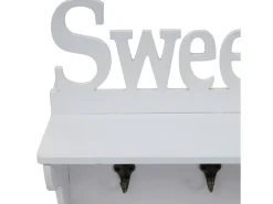 Perchero de pared MCW-D41 Sweet Home 4 ganchos, blanco