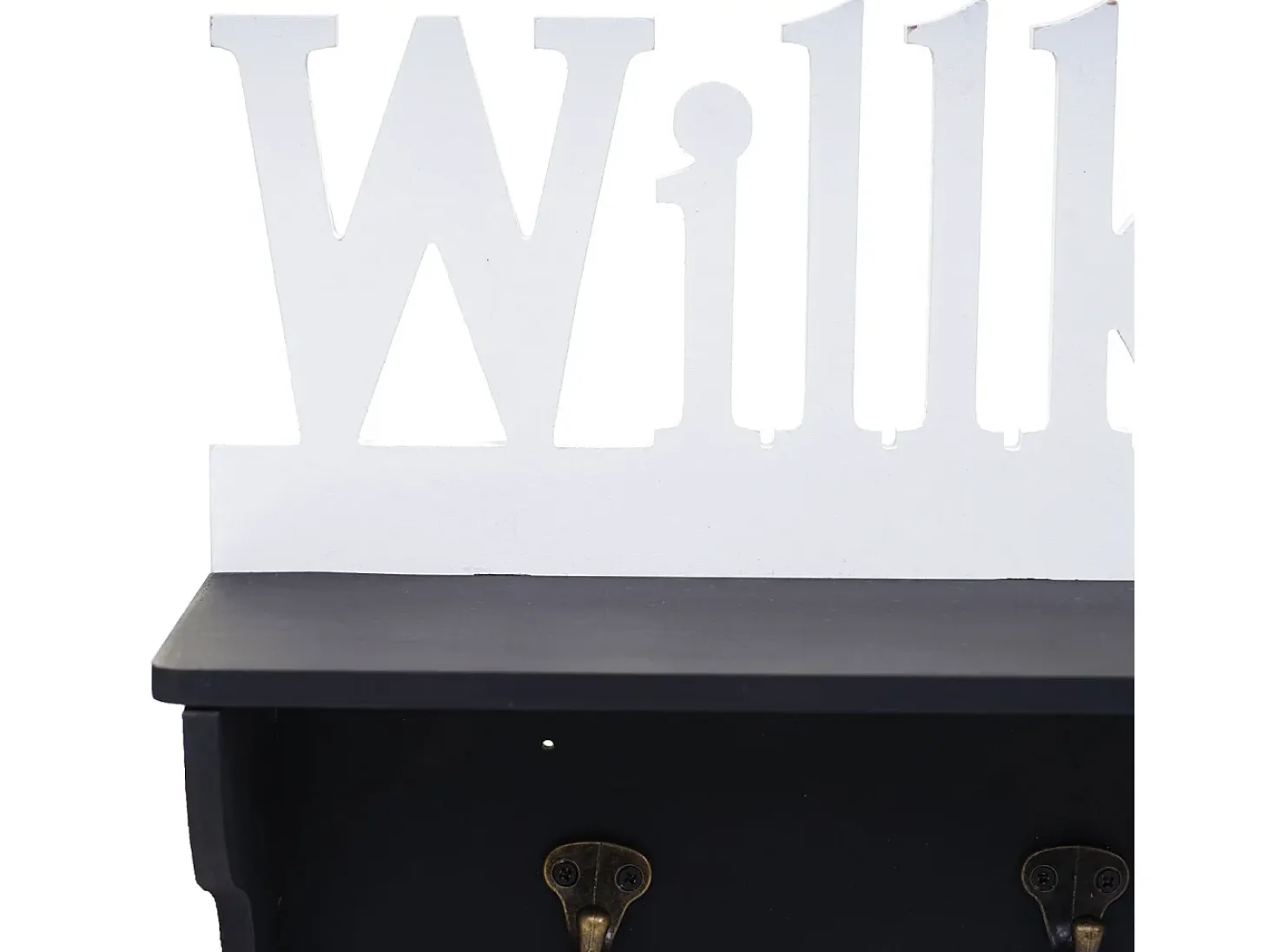 Perchero de pared MCW-D41 Welcome 4 ganchos, blanco/negro