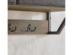 Perchero de Pared para Pasillo, Guardarropa, Estante de Pared con 3 Cestas y 7 Ganchos Dobles Estilo iIndustrial 100 x 20 x 30 cm FHK26-N SoBuy ES