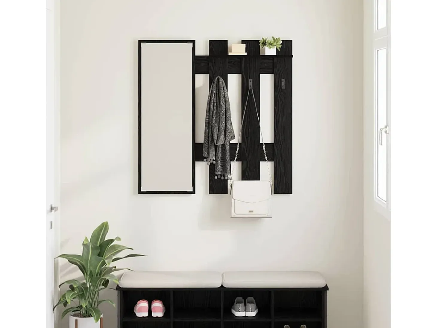 Perchero de pared Roble Negro 100 x 10 x 100 cm