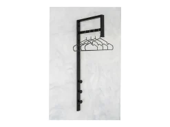 Perchero de Pared Trento, Negro, 30x3x82 cm, Kendra Home