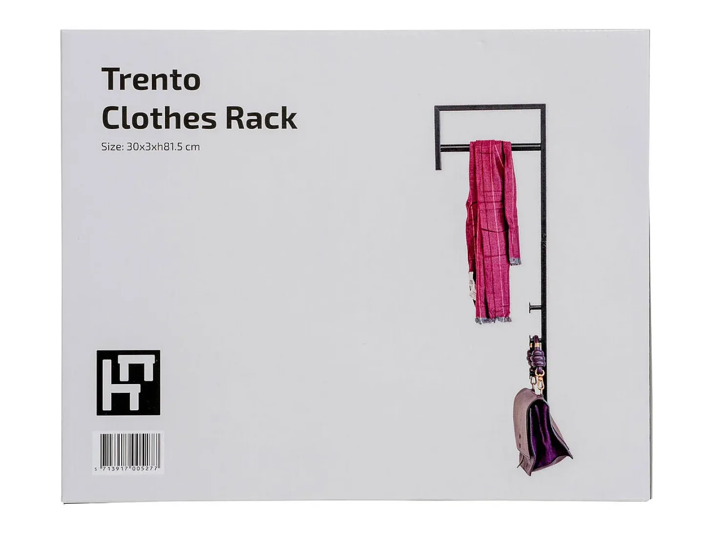 Perchero de Pared Trento, Negro, 30x3x82 cm, Kendra Home