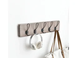Perchero de pared Xica de madera gris