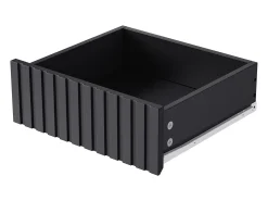 Perchero de pasillo con banco tapizado, 4 ganchos, cajones y puertas - negro - 100x35x180 cm