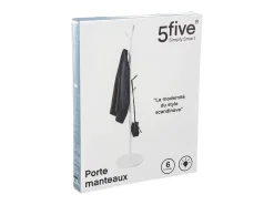 Perchero De Pie 6 Colgadores Blanco 176 cm