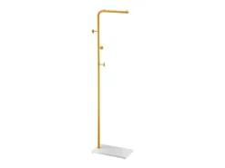 Perchero de Pie SucceBuy, Perchero con Base de Cuarzo, 3 Ganchos Redondos, Perchero de Metal, para Entrada, Dormitorio, Salón