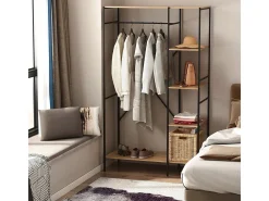 Perchero de ropa madera natural 100x46x170.5 cm HOMCOM