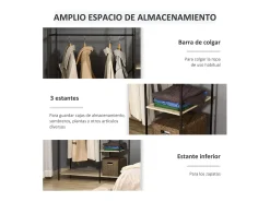 Perchero de ropa madera natural 100x46x170.5 cm HOMCOM