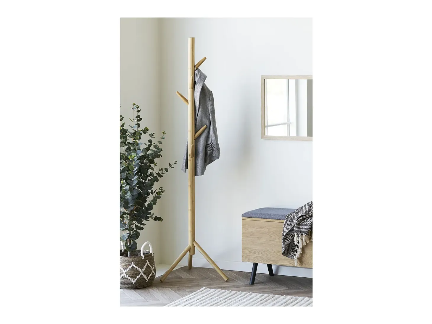 Perchero de Suelo Wanaka, Marrón, 50x50x163 cm, Kendra Home