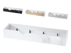Perchero gancho de pared panel para colgar ropa Kolmio, cuerpo en blanco mate, frente en petróleo de alto brillo 83,5 x 12,5 x 21 cm