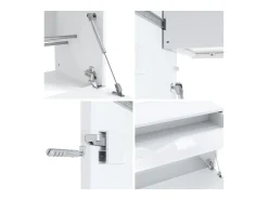 Perchero Kolmio 190 x 185 x 33 cm, cuerpo en blanco mate, frentes en Hormigón oxidado | Amplia selección de colores