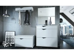Perchero Kolmio 190 x 185 x 33 cm, cuerpo en blanco mate, frentes en Blanco mate | Amplia selección de colores