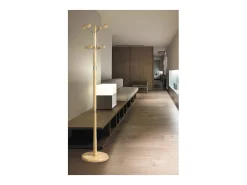 Perchero mod. 420 herrajes en cromo satinado lacado natural, 180 cm(alto)37 cm(ancho)37 cm