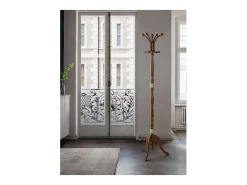 Perchero mod. 442 herrajes en cromo satinado lacado nogal, 175 cm(alto)44 cm(ancho)38 cm(l