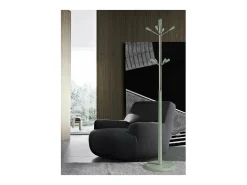 Perchero moderno mod. 414 herrajes cromo satinado lacado verde, 180 cm(alto)37 cm(ancho)3