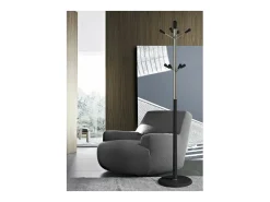 Perchero moderno mod. 414 herrajes cromo satinado lacado en negro, 180 cm(alto)37 cm(anch