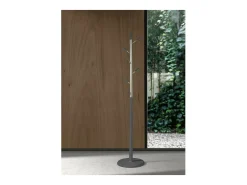 Perchero moderno mod. 413 herrajes en cromo satinado lacado gris, 190 cm(alto)37 cm(ancho)