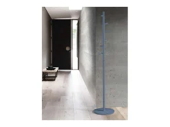 Perchero moderno mod. 401 herrajes cromo satinado lacado azul, 185 cm(alto)35 cm(ancho)35