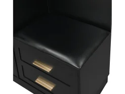 Perchero negro con espejo, 1 cajón y 3 puertas – para entradas y pasillos