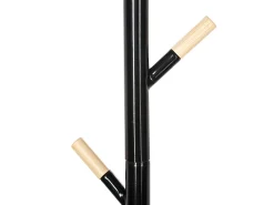 Perchero Pie Metal Negro, 6 Colgadores, 176 cm