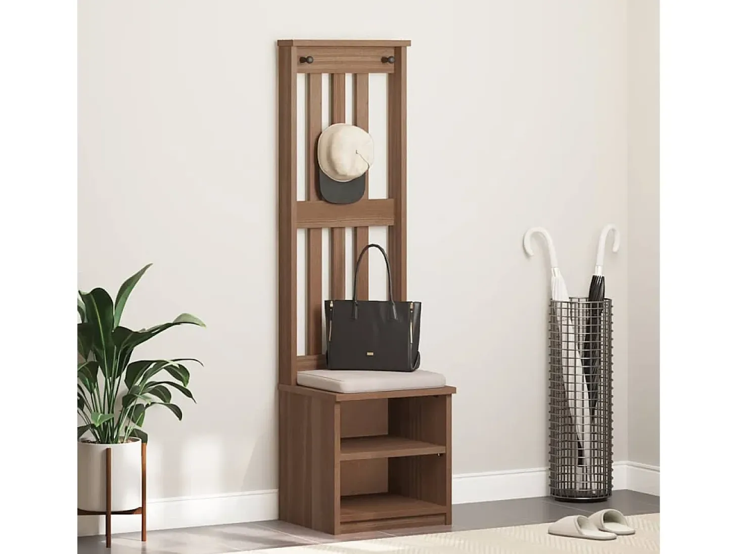Perchero SANDNES 45x40x159,5 cm madera maciza de pino