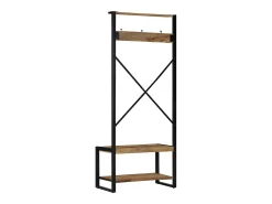 Perchero 80x40x190 cm madera maciza de mango en bruto