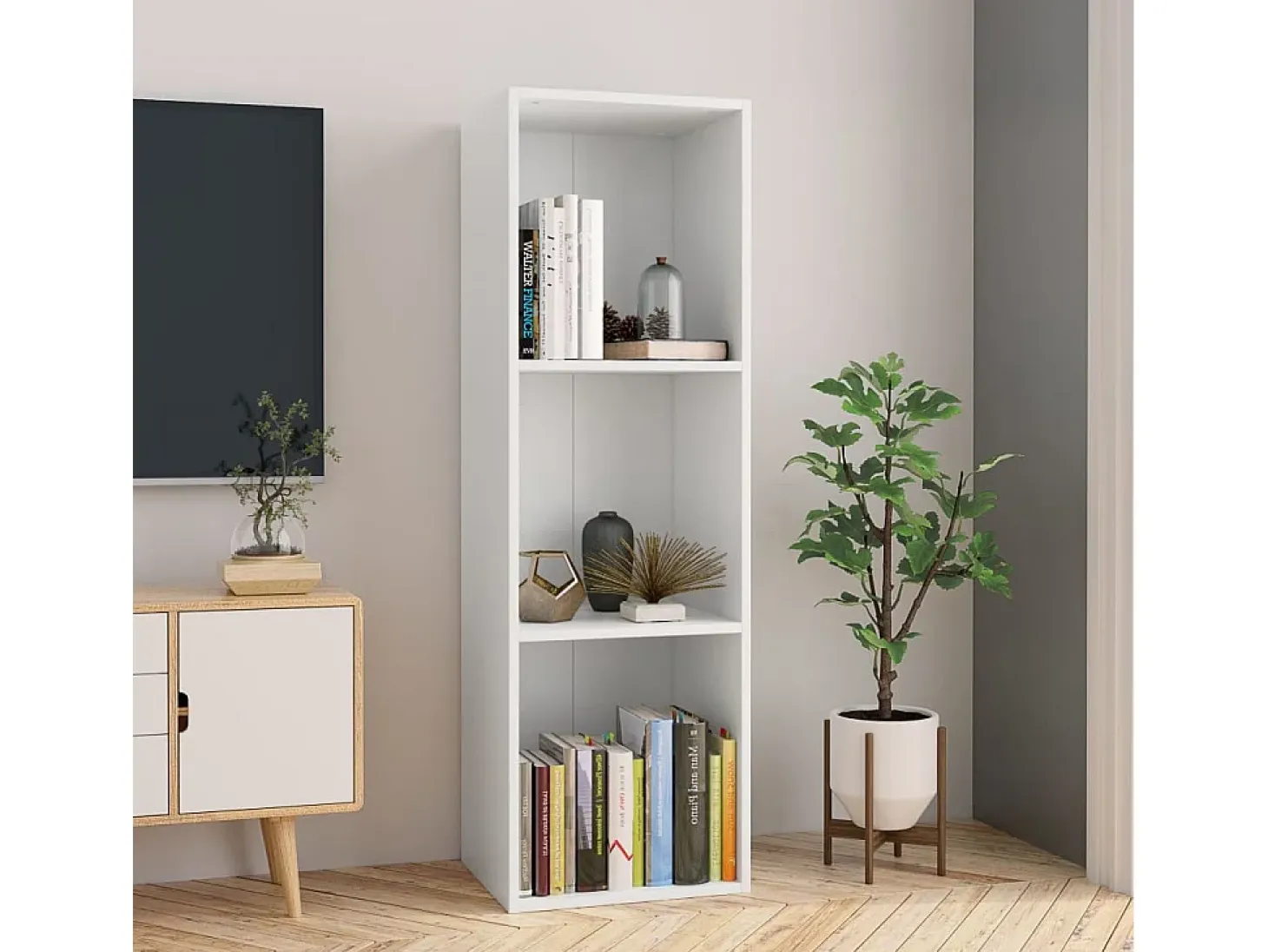 Pieter Estantería de libros/mueble TV madera contrachapada 36x30x114cm