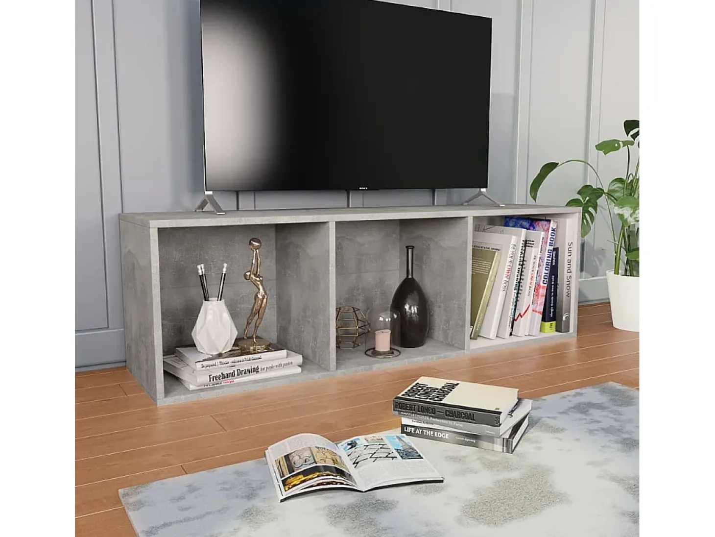 Pieter Estantería libros/mueble TV contrachapada hormigón 36x30x114cm