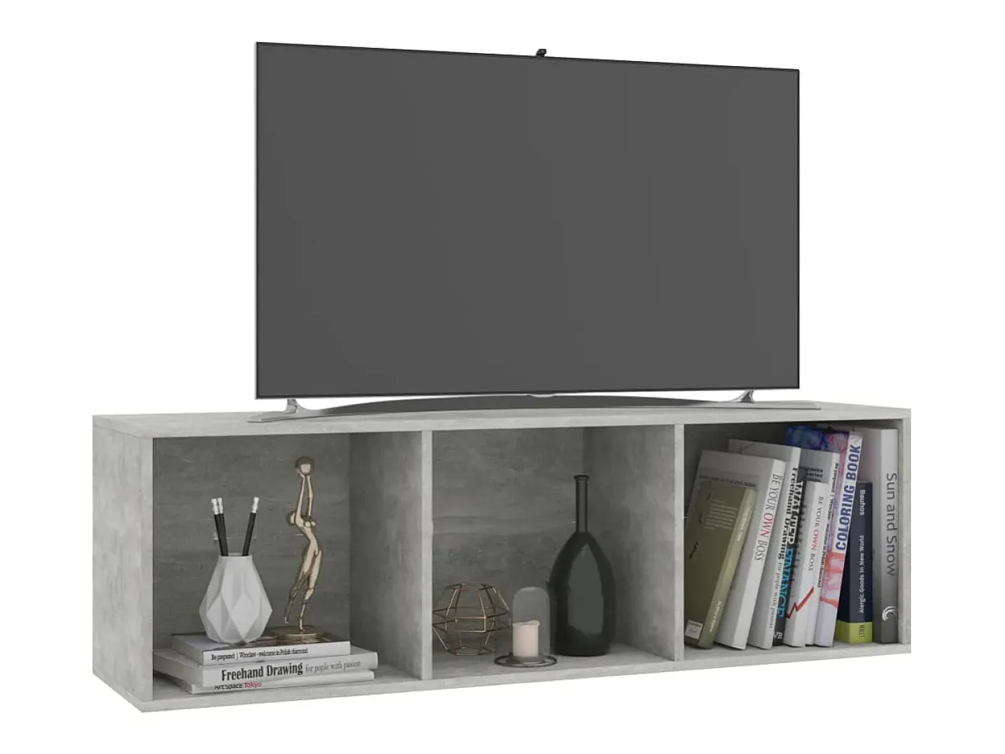 Pieter Estantería libros/mueble TV contrachapada hormigón 36x30x114cm