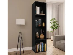 Pieter Estantería libros/mueble TV contrachapada negro 36x30x143 cm