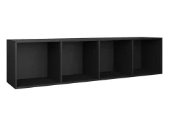 Pieter Estantería libros/mueble TV contrachapada negro 36x30x143 cm